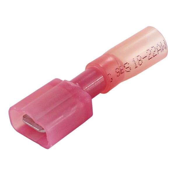 Pacer Group Pacer 22-18 AWG Fully-Insulated Male Disconnect Terminal - Red - 100 Pack TDE18-250FIM-100 - main